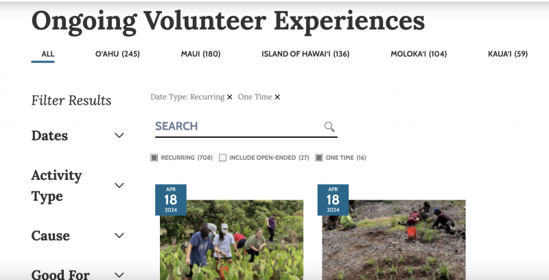volunteer experiences